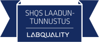 Logo, jossa lukee SHQS laaduntunnustus LABQUALITY.